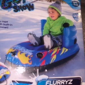 H2OGO! Snow Flurryz Child Sled 33" X 18"  Inflatable Snow Tube For Ages 6+